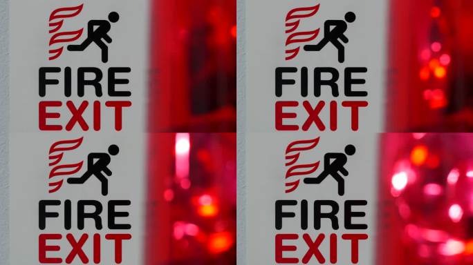 燃烧室的出口标志，红色警报灯闪烁