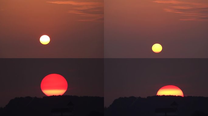 【4k原创】实拍 日出日落天空 太阳