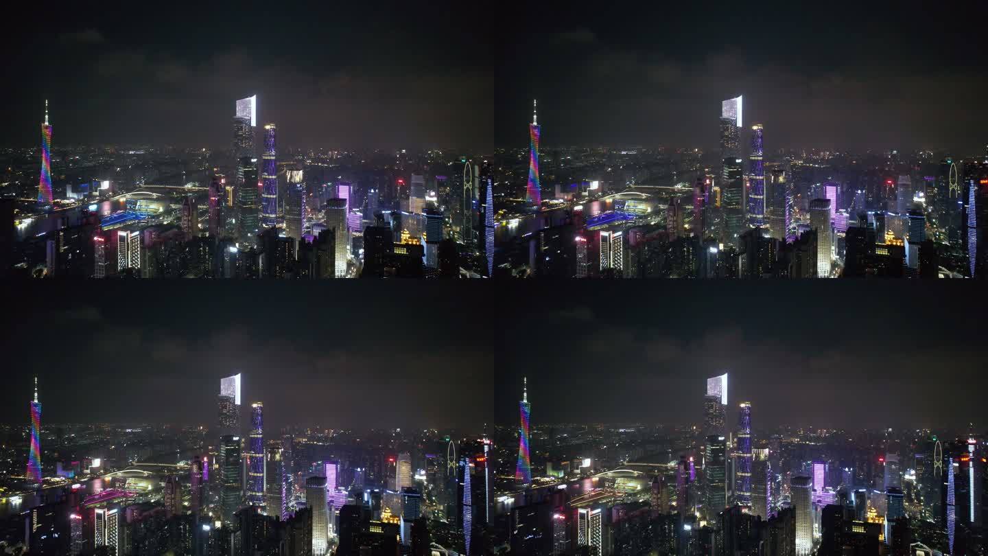 广州夜景全景广州市地标繁华都市一线城市