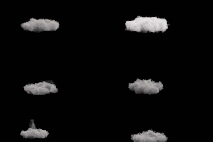 6个渲染云素材，1个带循环 天空云
