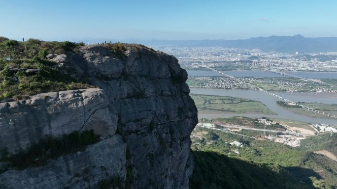 福州五虎山乌龙江城市自然风光航拍