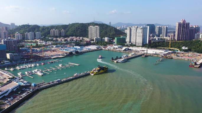 珠海吉大九洲港码头游艇码头航拍