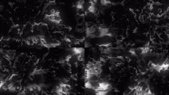 【超清8K】抽象艺术黑白像素循环背景02