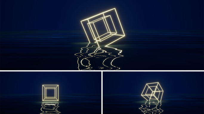【4K时尚空间】3D发光方框旋转虚幻创意