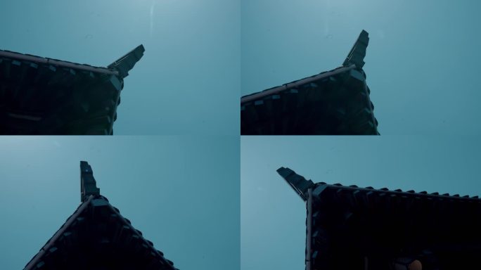 【4K原创版权】古风汉代建筑翘檐特写