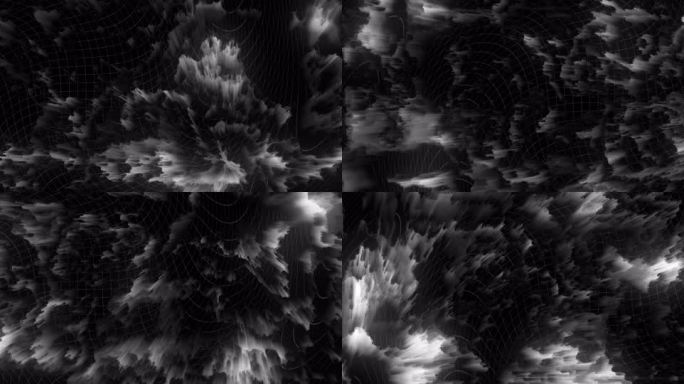 【超清8K】抽象艺术黑白像素循环背景01