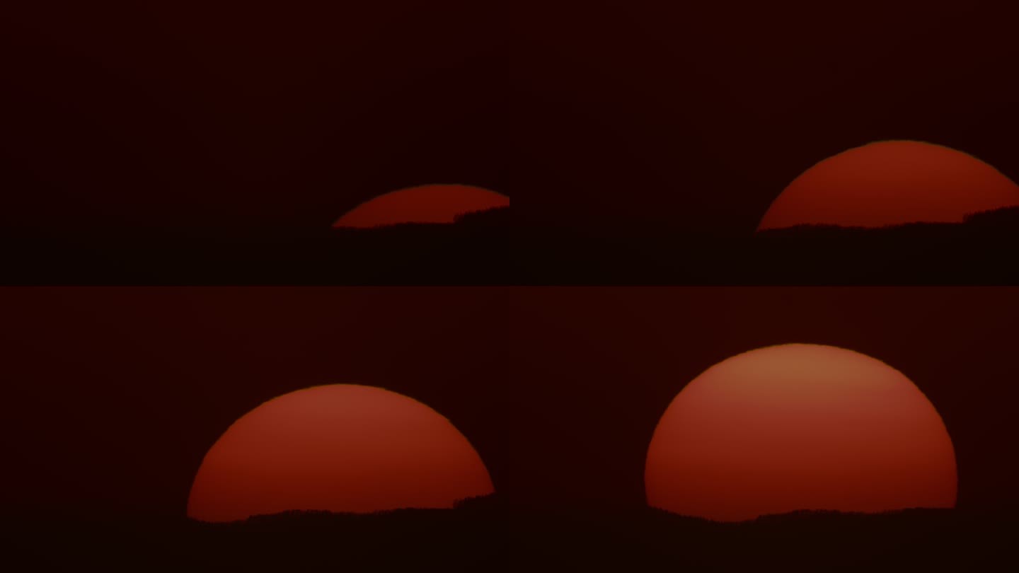 T/L太阳从山后升起的特写镜头