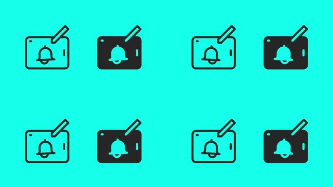 平板电脑推送通知图标-矢量动画