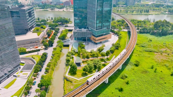 广州南沙地铁站航拍南沙大气航拍广州地铁