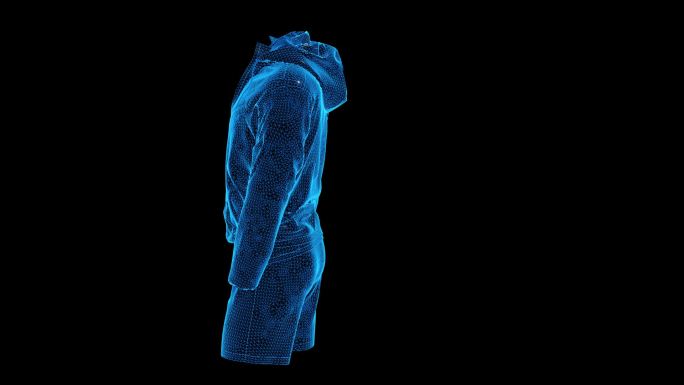 蓝色科技线条男士运动套装透明通道素材