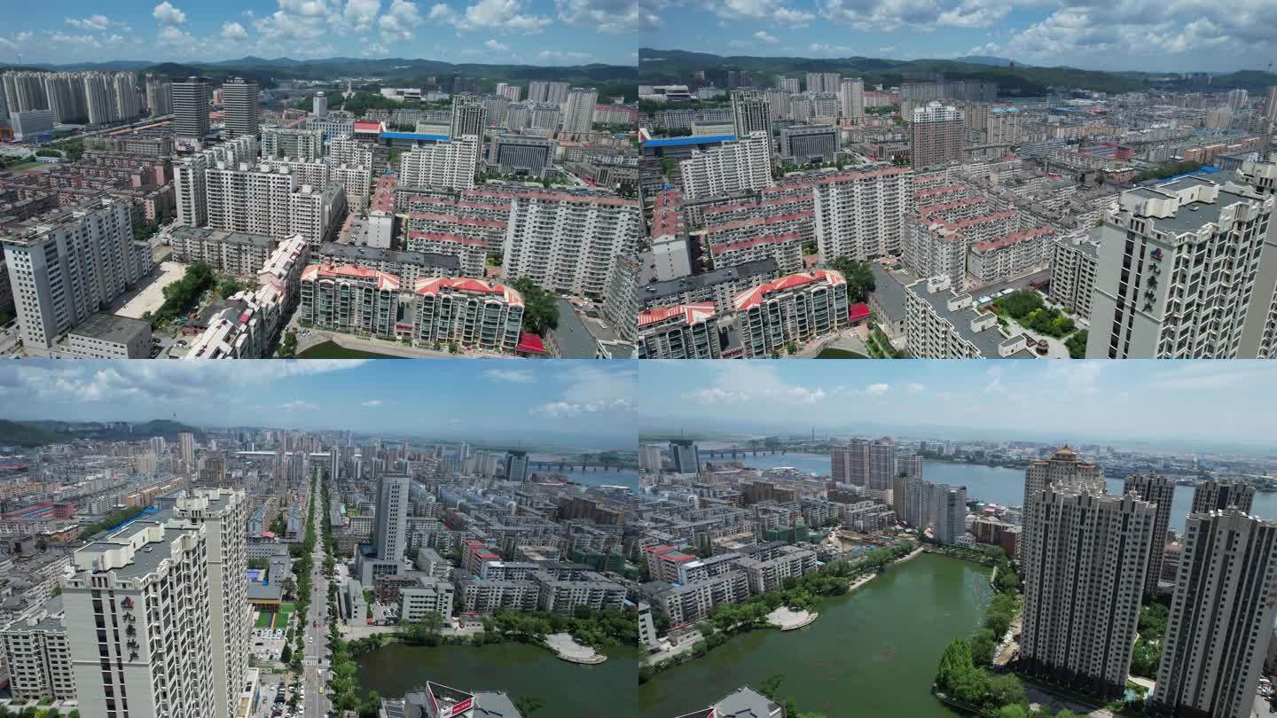 丹东青年湖城市空镜航拍-HLG