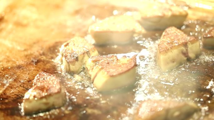 HD：鹅肝烹饪特色食物美食制作铁板烧