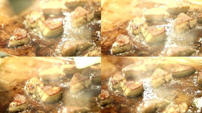 HD：鹅肝烹饪特色食物美食制作铁板烧