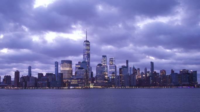 纽约天际线日程表阴云密布的早晨安静2020