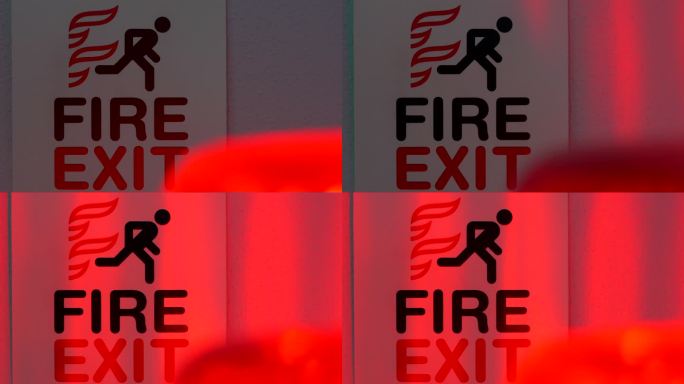 燃烧室的出口标志，红色警报灯闪烁
