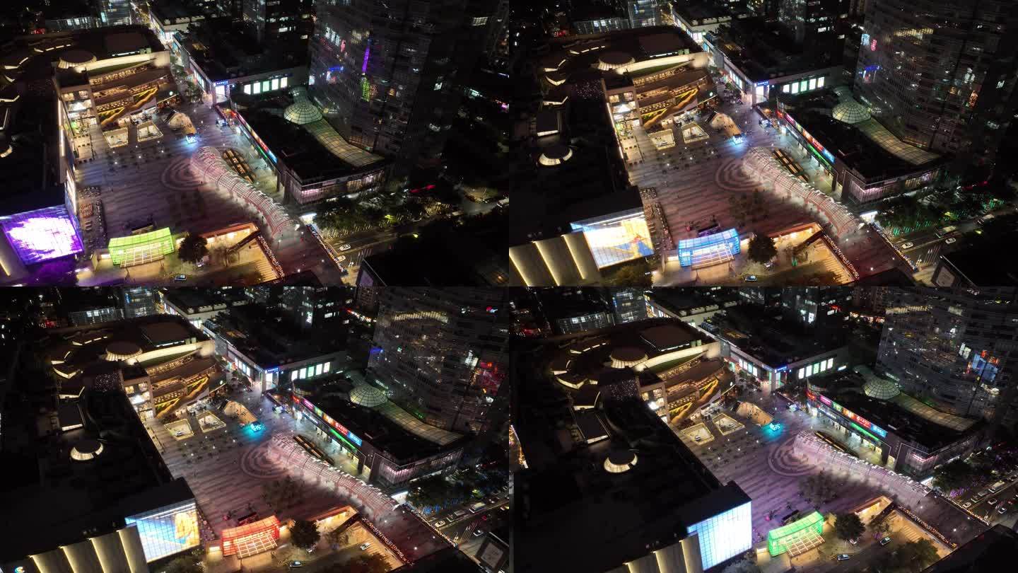 深圳南山区海岸城购物中心夜景航拍