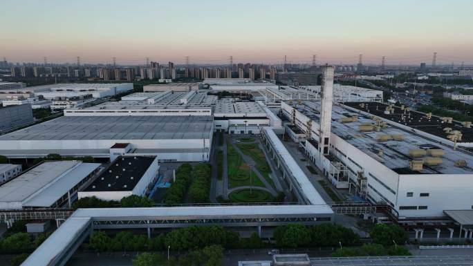 4K原素材-航拍上海大众汽车三厂