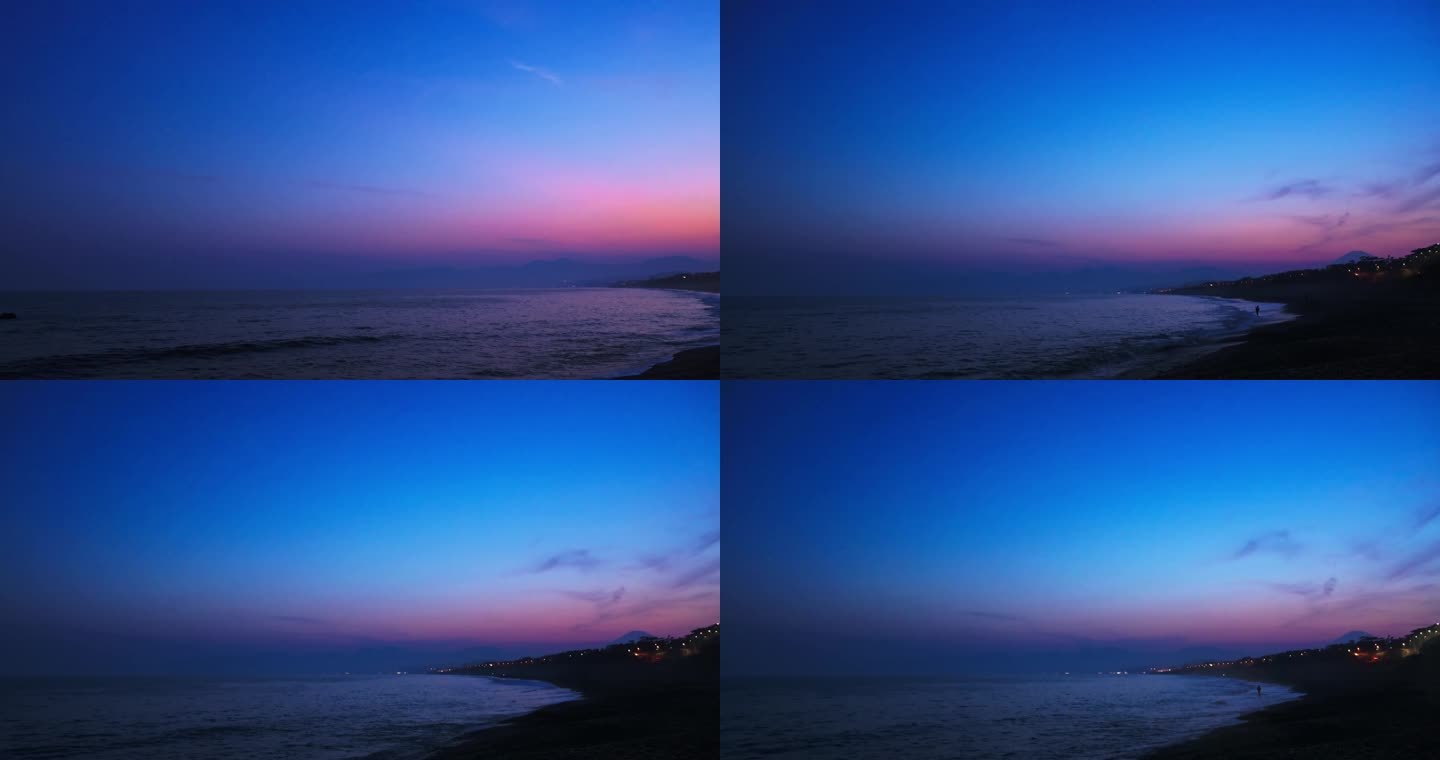 海边夜景红蓝紫
