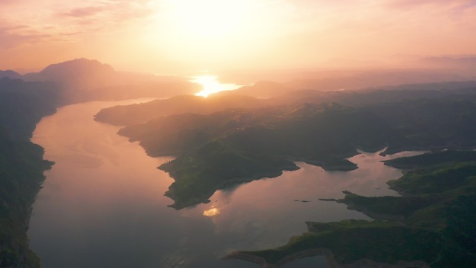 济源黄河三峡日落