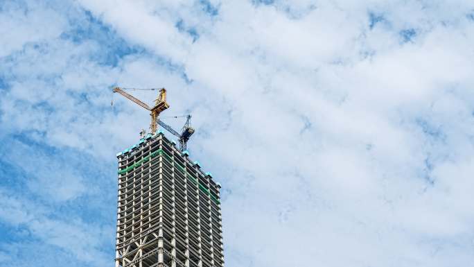 在建大楼-航拍延时