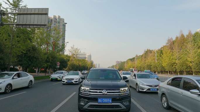 长沙市芙蓉北路五一路车尾空镜