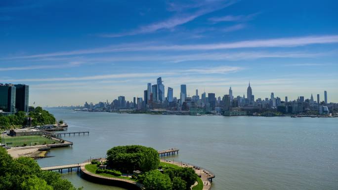 纽约市：横跨哈德逊河的天际线