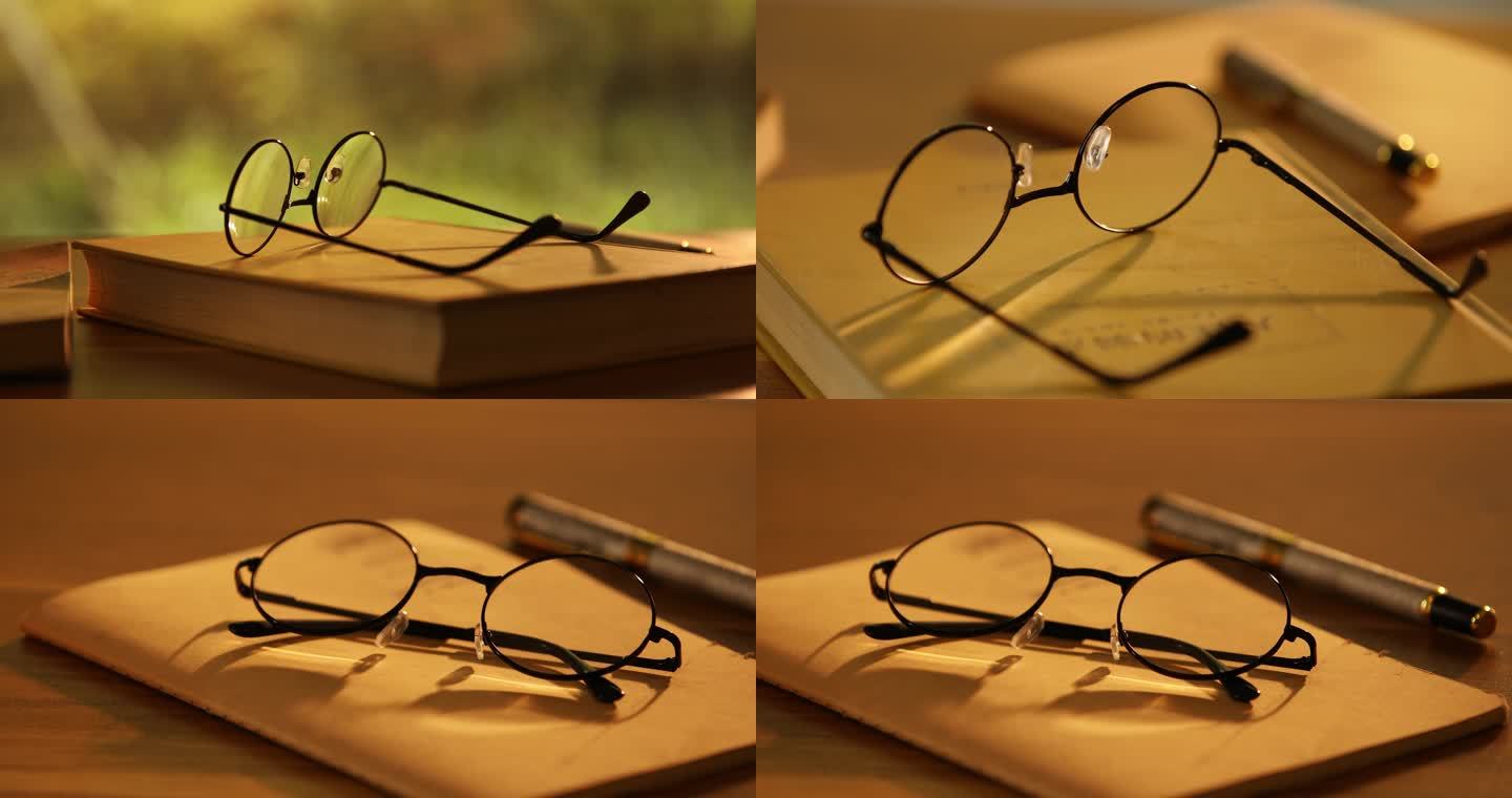 （原创4k）教师眼镜 眼镜老花镜学生眼镜