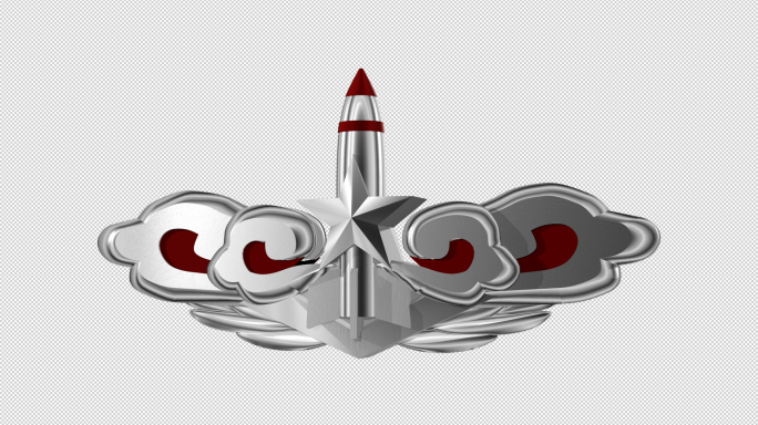 火箭军胸标三维立体模型和带通道动画