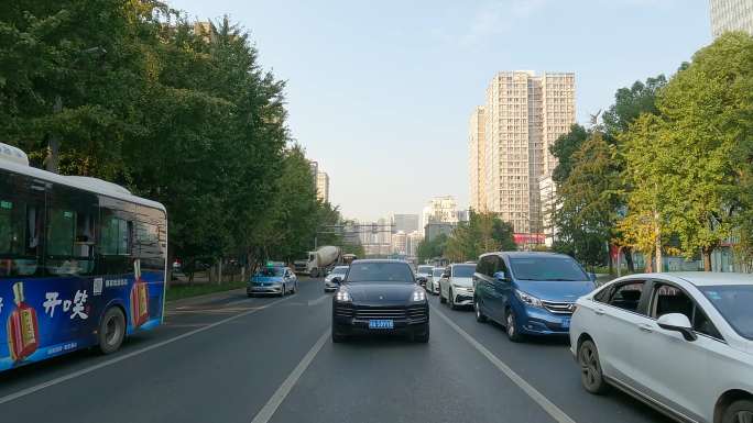 长沙市芙蓉北路五一路车尾空镜1