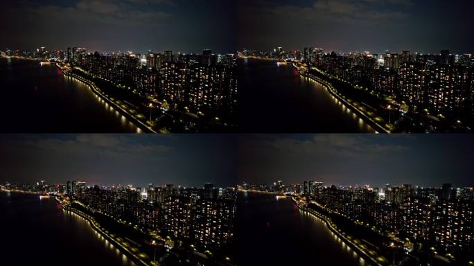 杭州钱塘江沿江建筑夜景