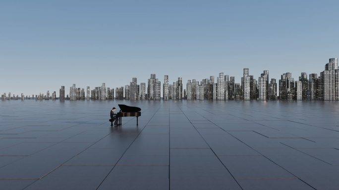 城市钢琴立方块概念