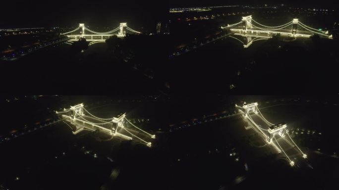 航拍梅河口普阳桥夜景