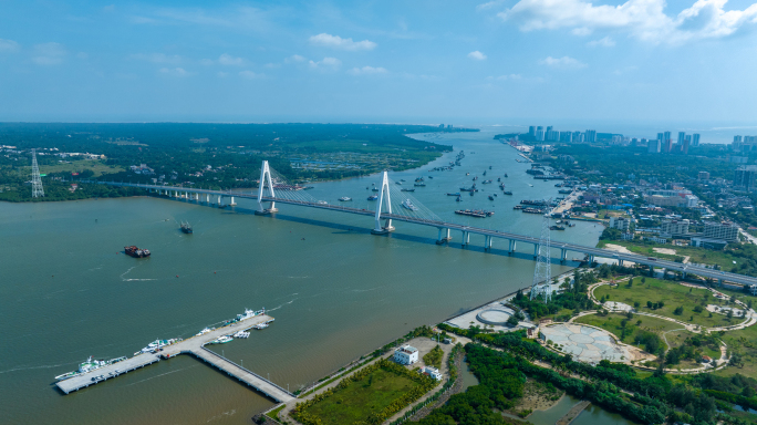 海南文昌清澜大桥4K航拍素材多角度