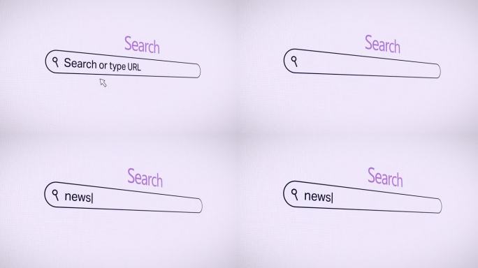 在搜索栏中键入新闻。在web浏览器股票视频上搜索新闻。