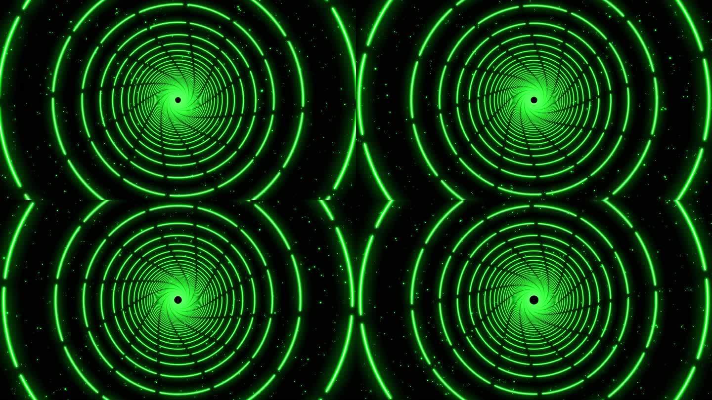 4K绿色圆形粒子空间10