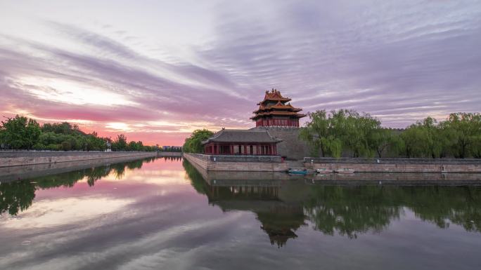 北京故宫角楼日出