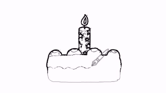 手绘生日蜡烛生日蛋糕素材4