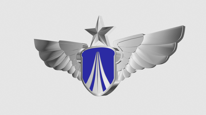 空军胸标三维立体模型和带通道动画（4K）
