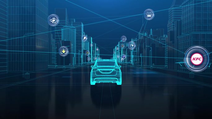 智能导航汽车智慧城市车联网视频素材