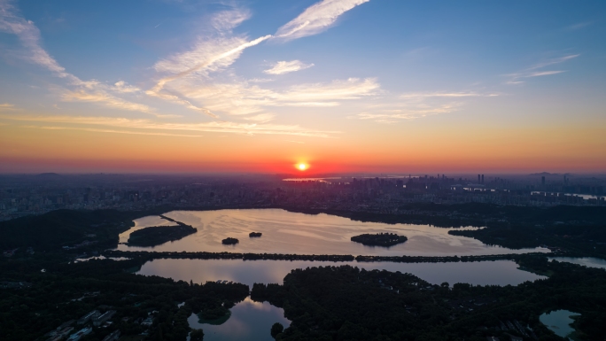 杭州西湖日出延时