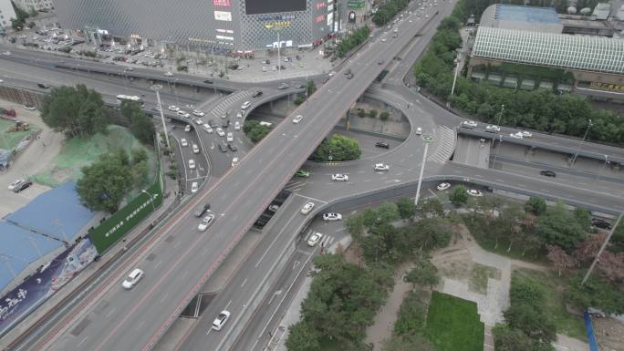 沈阳城市道路转盘航拍