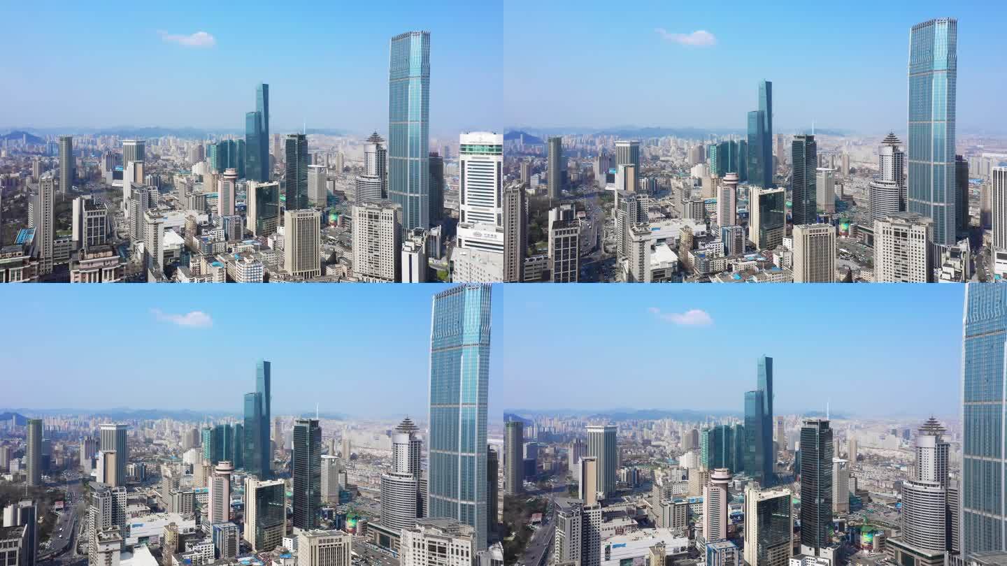 大城市的天际线航拍高楼高楼大厦