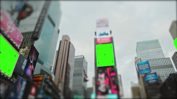 时代广场纽约市曼哈顿Chromakey带跟踪标记