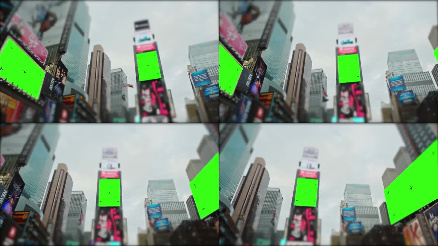 时代广场纽约市曼哈顿Chromakey带跟踪标记