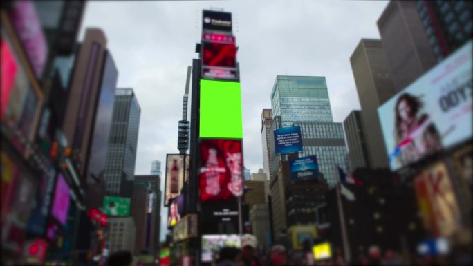 Timelapse时代广场纽约市曼哈顿Chromakey