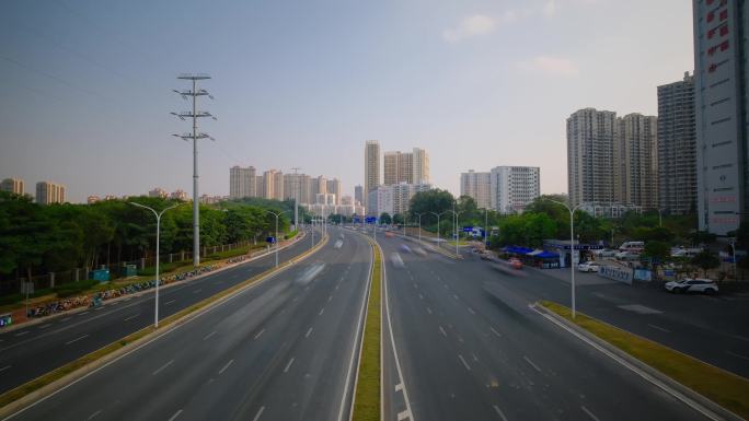 南宁邕武路道路街道街景延时摄影