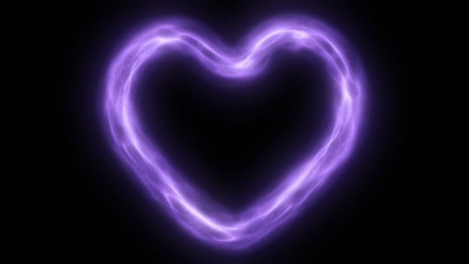 紫色粒子流光爱心边框带通道