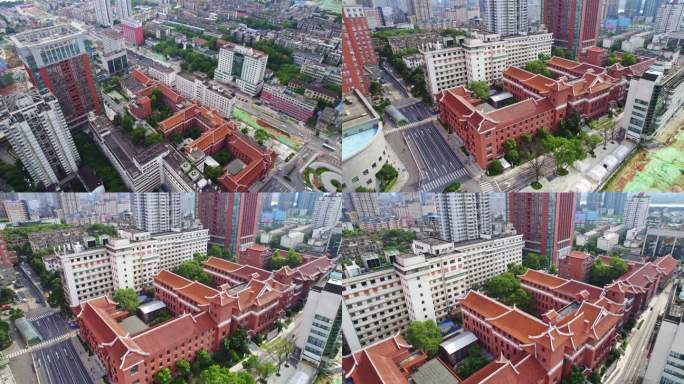 俯拍长沙湘雅医院老院红楼