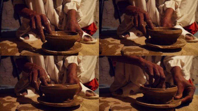 用粘土做小碗的人用粘土做小碗陶瓷