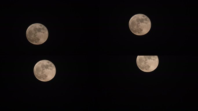 月升 月亮 延时 深夜月升 满月 大月亮